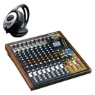 Tascam Model 12 Mischpult mit Kopfhörer (Studio- und Livemixer), Mischpult, Schwarz