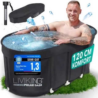 LIVIKING Eisbad + Faltbare Badewanne Erwachsene | Eistonne Eiswanne Ice Bath Tub