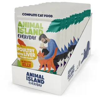 Animal Island Everyday Geflügel- und Leberfilets in Geleebrühe 12x85 g