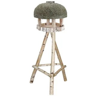 dehner natura premium Dehner Natura Futterhaus Amberg mit Heudach inkl. Ständer, Birkenholz, ca. B60/H145/T60 cm,