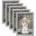 Bilderrahmen 13x18cm 5er Set Fotorahmen Holzrahmen mit Passepartout zum vertikalen oder horizontalen Aufhängen/Aufstellen Posterrahmen Collage Wanddeko Silber