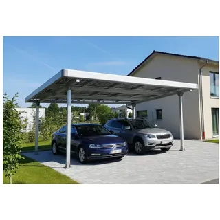 Home Feeling Doppelcarport 5,75 x 5,00 m silber inkl. Regenrinne