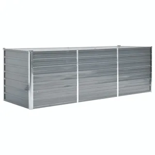 vidaXL Garten-Hochbeet verzinkter Stahl rechteckig 240 x 80 x 77 cm Grau 