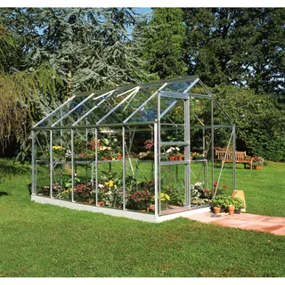 Halls Gewächshaus Magnum 148 3mm ESG Alu 11,5 m2 inkl. Fundamentrahmen