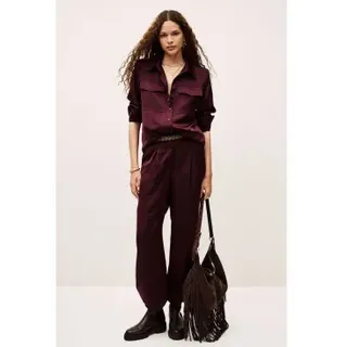 BA&SH für Damen. 1H25CHAR Kastanienbraune Charly-Hose (34), Lässig, Polyester