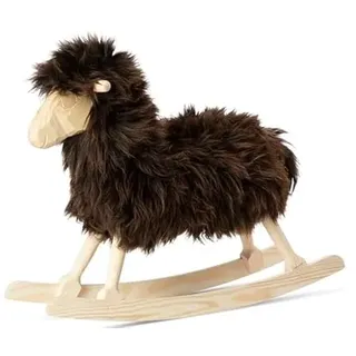 Rocking Sheep Schaukelschaf - Kurzhaar | Handgefertigt in Dänemark | Größe: 85x25x60cm | Mit echtem Schaffell bedeckt | FSC-zertifiziertes Holz | Dänischer Designklassiker | Farbe: Rusty Brown