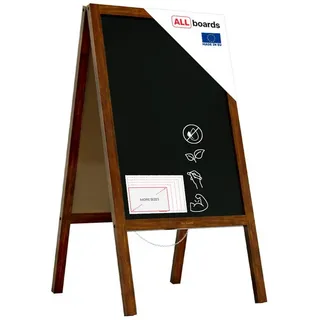 ALLboards Kundenstopper mit lackiertem Holzrahmen 118x61cm, Werbetafel, Gehwegaufsteller, Aufsteller, Straßenreiter, Kreide