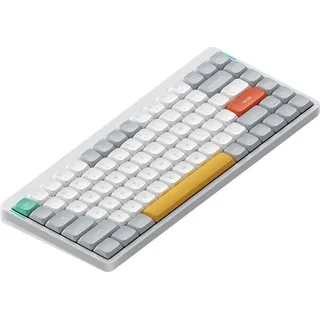 nuphy Air75 V2 Kabellose mechanische Tastatur, 84 Tasten RGB Hot-Swap Tastatur, unterstützt Bluetooth 5.1, 2.4G und kabelgebundener Verbindungc für PC/Laptop/Windows/MacWhite Gateron Moss Switch