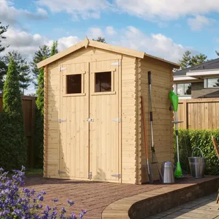 TIMBELA Gartenhaus Holz M367+M367G 1,98 m2 Gartenschuppen mit Boden