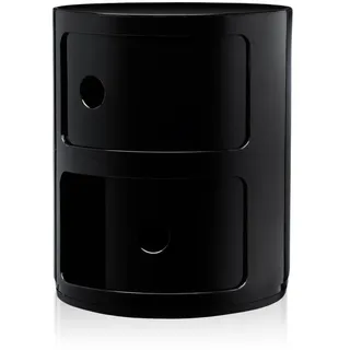 Kartell Componibili, 2 Elements, Schwarz, Runde Basis