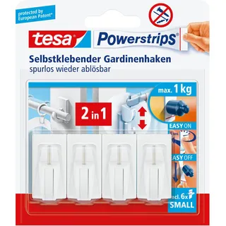 Tesa Powerstrips Gardinenhaken weiß