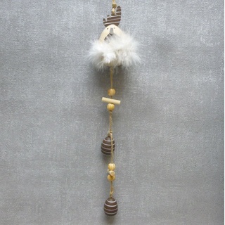 Formano Deko Hänger 40 cm Ei Huhn braun weiß Sommer  Geschenk Frühling Ostern