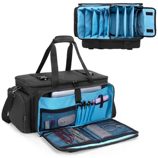 HODRANT Kabeltasche für DJ Auftritte, große DJ Kabeltasche mit gepolstertem Boden und Trennwänden, Reise Organizer für DJ Ausrüstung, Mikrofone, 14-Zoll-Laptop, Musikinstrument, nur Tasche