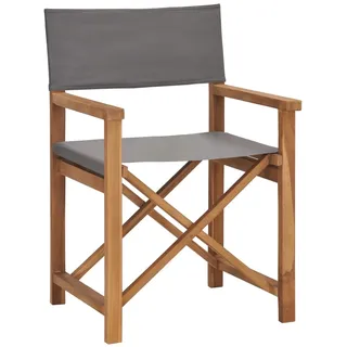 vidaXL Regiestuhl 57,5 x 54,5 x 85 cm grau/teak