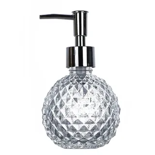 Eleganter Seifenspender mit silberfarbener rostfreier Pumpe für Shampoo, Gel, ätherisches Öl, Duschgel, Badezimmer, Küche, Vintage, elegant, 237 ml