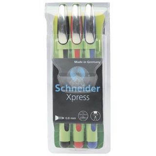 Schneider Xpress Fineliner schwarz, rot blau + 3er-Etui