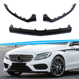 Schwarz Front Spoiler Lippe Frontspoiler Frontlippe Stoßstange für Mercedes W205 S205 C205 AMG Line C43 AMG 2015-2018