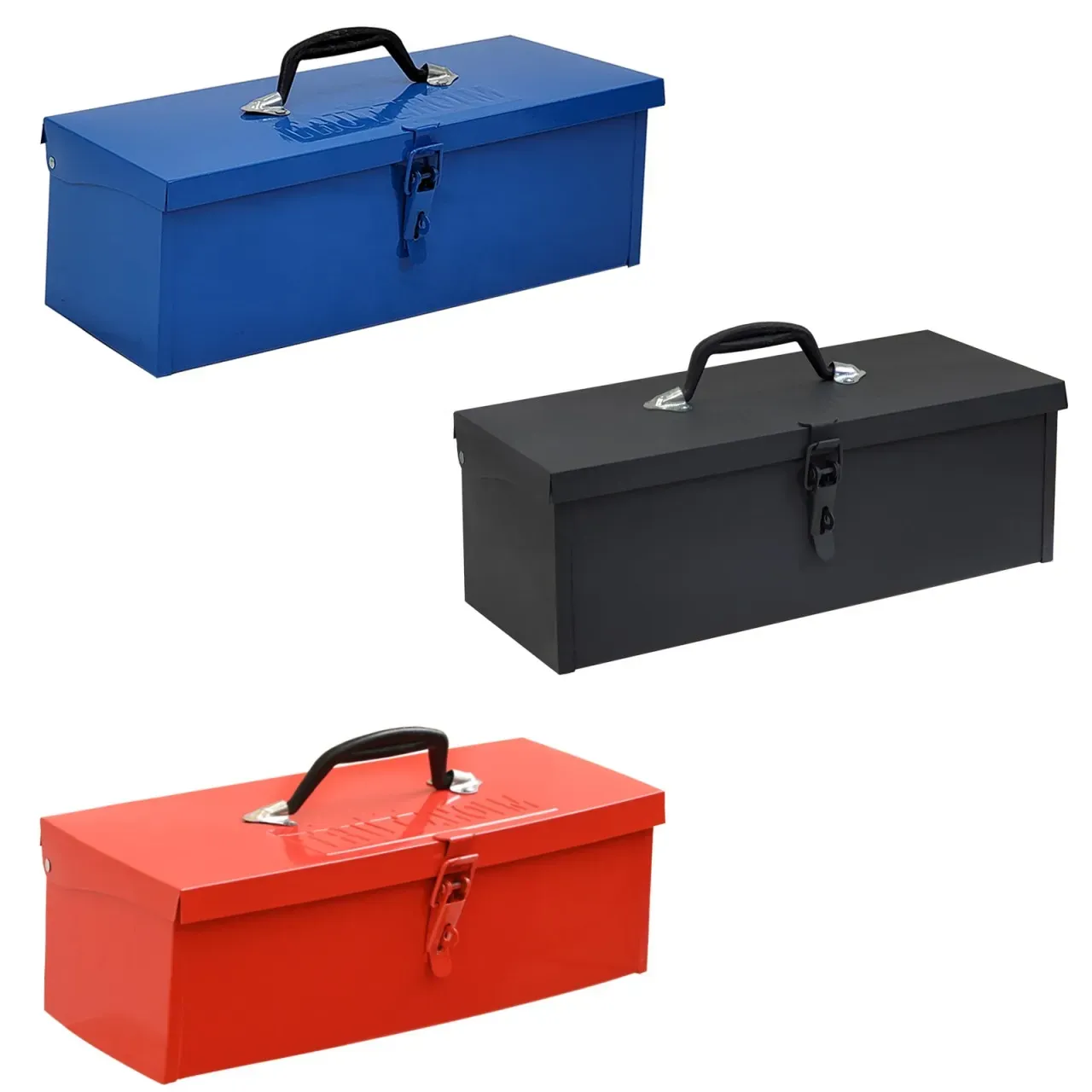 Werkzeugkiste verschiedene Farben 38 x 16 x 12,5 cm ca. 7,5 L verschließbares... Schwarz