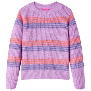 vidaXL Kinderpullover mit Streifen Gestrickt Lila und Rosa 128