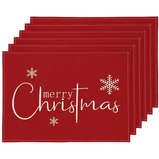 LuxusKollektion Hängedekoration Platzset Weihnachten rot abwaschbar Tischset C004 30 x 45 cm 6 Stück