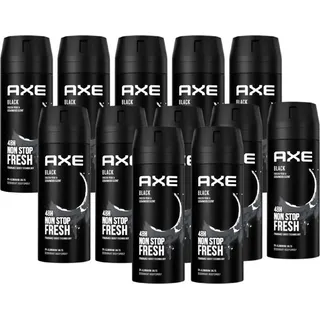 Axe Bodyspray Black im 12er Set, Deo ohne Aluminium 12x 150ml Deodorant Deospray Body Spray for Men Männer Herren Männerdeo (12 Produkte)