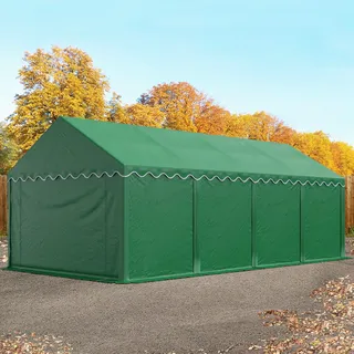 TOOLPORT Lagerzelt 4x8 m Zelthalle Unterstand Weidezelt PVC 700 n wasserdicht in dunkelgrün - (5094)