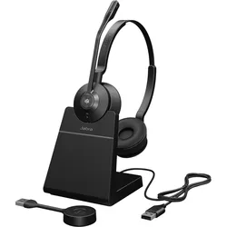 Jabra Engage 55 SE MS Stereo UNC (DECT, USB-A) inkl. Charger (Kabellos, USB-A, Microsoft Teams), Office Headset, Schwarz