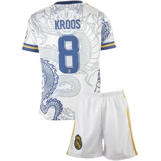 Madrid Toni Kroos Weiß Drachen Fußball Kinder Trikot,Spezieller Entwurf, Fussball, Limitierte Auflage, Beschränkte Auflage, Kommen Sie mit Shorts (Weiß,kroos,140)
