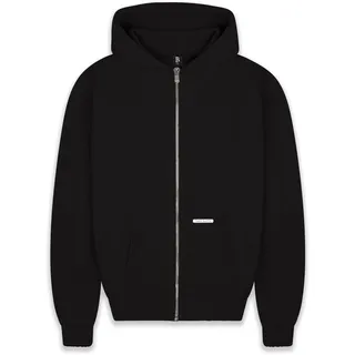 dropsize Bazix Republiq Super Heavy Blank Zip-Hoodie - schwarz, - XS