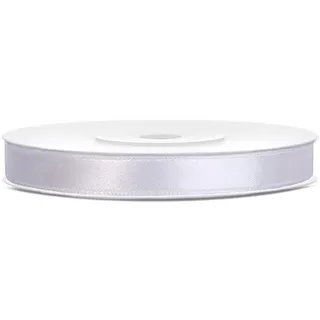 Partydeco 25m Satinband Satin Geschenkband weiss 6mm breit