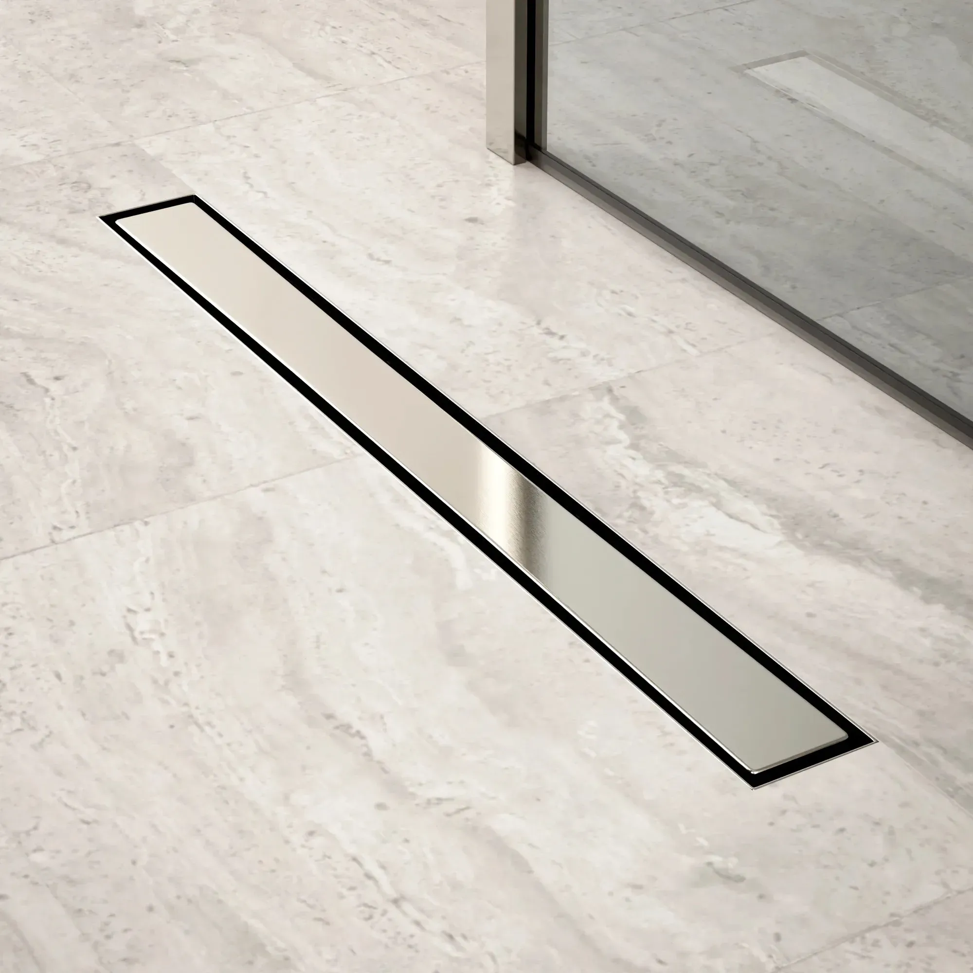 Duschrinne – 70 cm – Fliesenrost – Edelstahl – mit Flansch - Vorbestellen