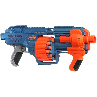 Hasbro Nerf Elite 2.0 Shock Wave RD-15 Blaster, 30 Nerf Darts, 15-Dart Rotationstrommel, Schnellfeuer mit Pump-Action,