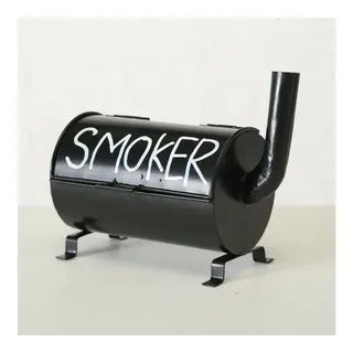 Boltze Aschenbecher Smoker Sturmaschenbecher aus Metall, 20x10 cm, schwarz