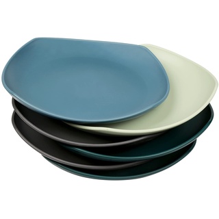 Greentainer Groß Teller 6er 18.5cm Speiseteller für BBQ,RV, Party, Picknick, Camping,Unzerbrechliches Plate aus PP für Kinder & Erwachsene|Leichtes Plastikteller| Mikrowellen & Spülmaschinenfest