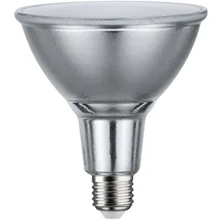 Paulmann LED Reflektorlampe PAR38, 230V, E27, 13.8W 3000K 1000lm, mit Glas-Streuscheibe, dimmbar, Silber PAUL-28826