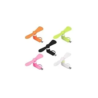 Mini-Handy-Lüfter,Mini-Handy-Ventilator,5 PCS Tragbarer Mini-USB-Handy-Lüfter,Tragbarer Kühler Rotierender Ventilator,USB Ventilator Klein Leise,2-in-1-Lüfter für Android-Telefone / Type-C-Telefone