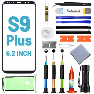 Tpyag für Samsung Galaxy S9 Plus Display,Frontglas Display für Samsung Galaxy S9 Plus 6,2 Zoll,Bildschirm Reparaturset mit wasserfestem Kleber (KEIN LCD & Touch-Digitizer)