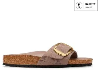 Birkenstock für Damen. 1032935 Sandalen Madrid Big Buckle (Schmale Passform) taupe (42), Wohnung, Keine, Lässig
