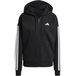 Adidas Damen Essentials 3-Stripes Full-Zip Fleece Hoodie, Black, XL