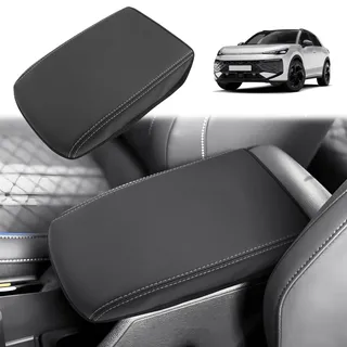 GAFAT Kompatibel mit Neu VW T-Roc 2026 2027 Mittelarmlehne Abdeckung, für T ROC ii 2 Life Style R-Line Mittelkonsole Armlehne Schutz Zubehör, aus Mikrofaser PU Leder, Kratzfest, OEM Original