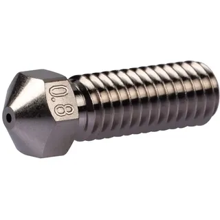 Lange M6-Gewindeplattierte Kupferdüse 0,8 Antihaftbeschichtung, kompatibel mit 1,75 mm Volcano-Heizblock-Hotend-Sidewinder SW X1 X2 3D-Druck PEI PEEK oder Kohlefaser (0,8 mm)