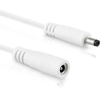 InLine DC Verlängerungskabel, Universal Netzteil Verlängerungskabel für LED Streifen, Überwachungskameras, Drucker, Router, Switches uvm., DC Stecker/Buchse 3,5x1,35mm AWG 18 weiß, 1m