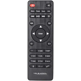 VR-Radio Zubehör zu Radio Fernbedienung: Ersatz-Fernbedienung für WLAN-HiFi-Tuner IRS-710.HiFi & IRS-711.HiFi (LAN, Tuner DAB+-Internetradio, Alarm)