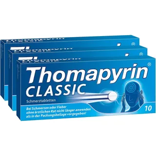 Thomapyrin Classic Schmerztabletten bei akuten Kopfschmerzen | Vorteilspack 3 x 20 Stk |Bewährte 3-fach Kombination aus ASS, Paracetamol und dem Wirkbeschleuniger Coffein | Wirkt nach ca. 14 Min