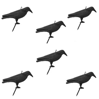 rg-vertrieb Taubenschreck Vogelscheuche Taubenabwehr Vogelabwehr Vogel stehende Krähe Rabe Vogelschreck (6 Stück)