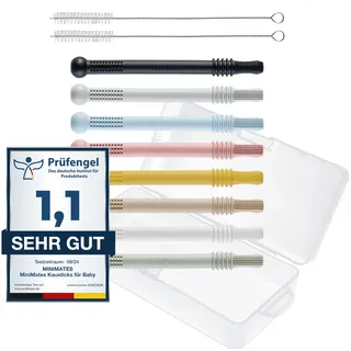 MiniMates Kaustick - Beißring für Babys ideal Backenzähne BPA frei inkl. Box 8 St Zubehör