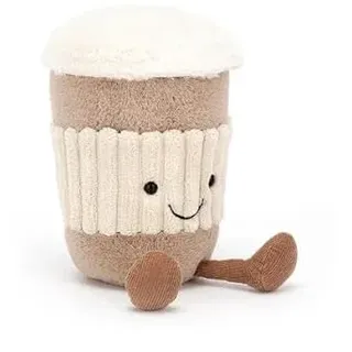 Jellycat Lustiger Coffee-to-Go – L 6 cm x B 6 cm x H 15 cm