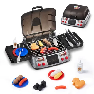 Vevor Kinder BBQ Grill Küche Spielzeugset mit Rauchgeräuschen & Licht 19-teilig