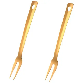 SBOMHS Fleischgabel aus Edelstahl Grillgabeln lange Vorlegegabel Länge 31 cm Meat Forks Aufschnittgabel Serviergabel set Gold 2 Stück Küchenutensilien