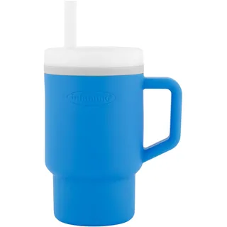 Infantino My 1st Tumbler – Süßer Minibecher mit Auslaufsicherem Strohhalm und Kleinkindfreundlichem Griff, Fördert das Trinken, Leicht zu Reinigen, 255 ml, Ocean